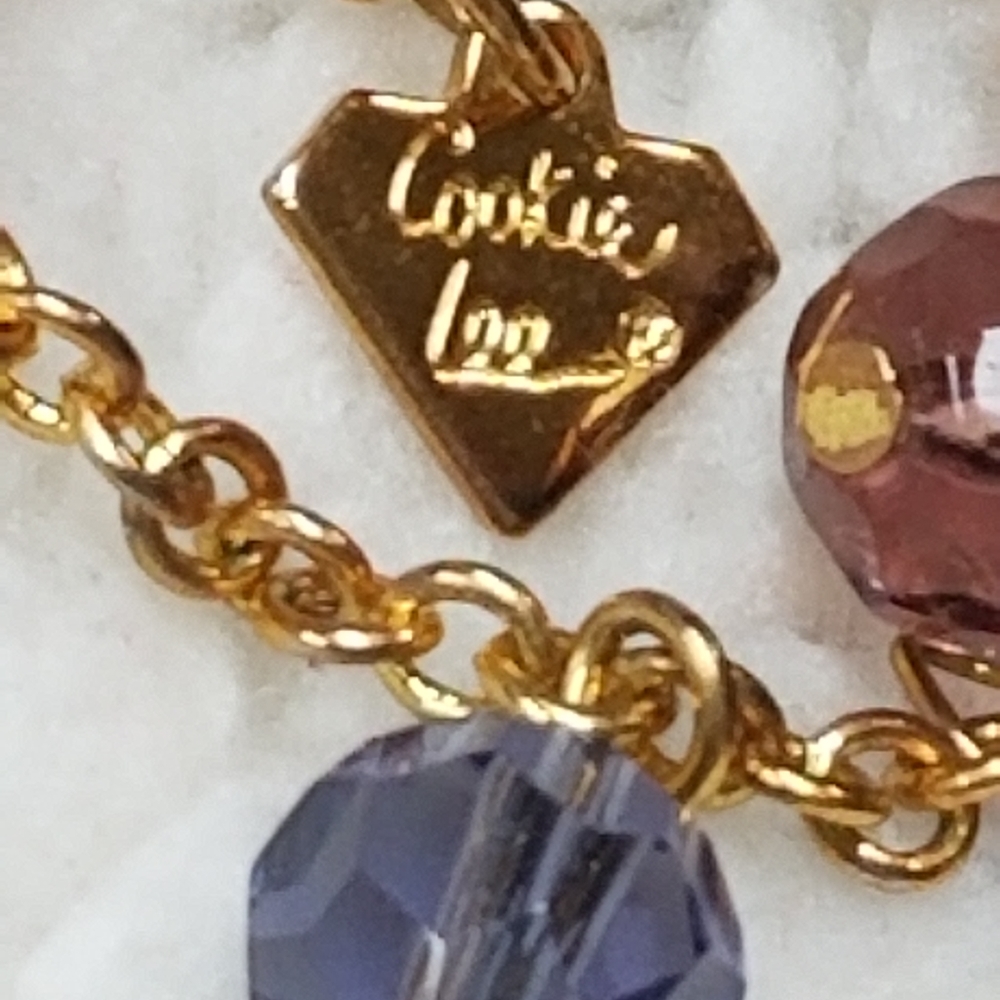 Cookie Lee gold and purples necklace - Picture 4 of 4